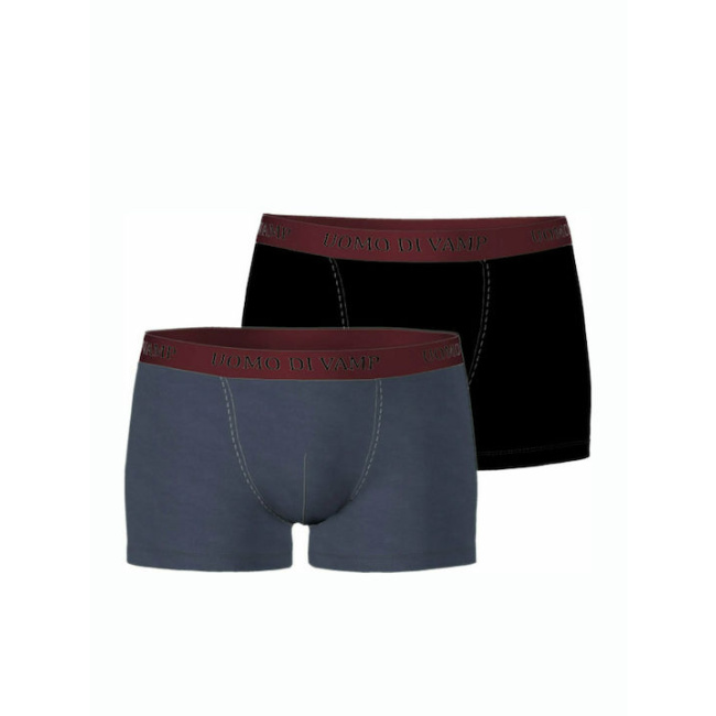 Vamp ανδρικό boxer 2pack μαύρο-ανθρακί 13866-298