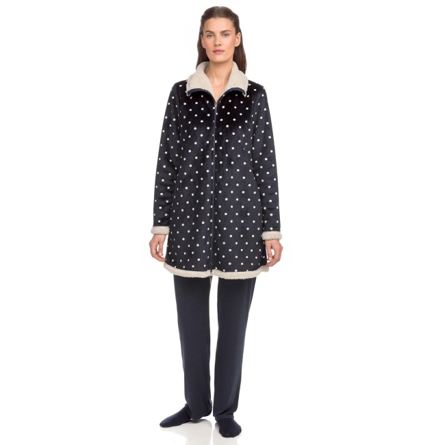 Vamp Γυναικεία Fleece Ρόμπα Μπλε 15153