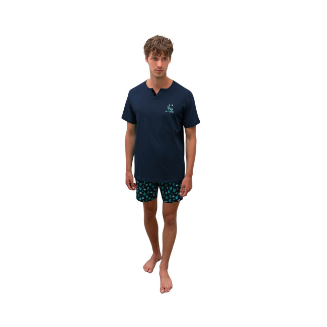 Vamp ανδρική πιτζάμα μπλέ cotton regular fit 16660-1