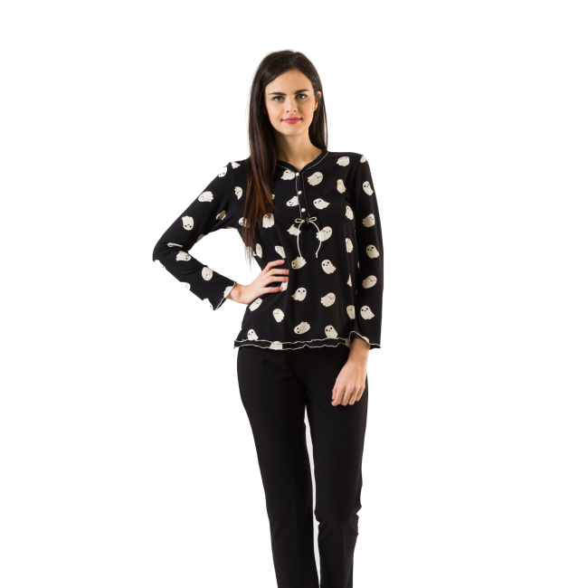 ZEN γυναικεία πυτζάμα μαύρη 84310