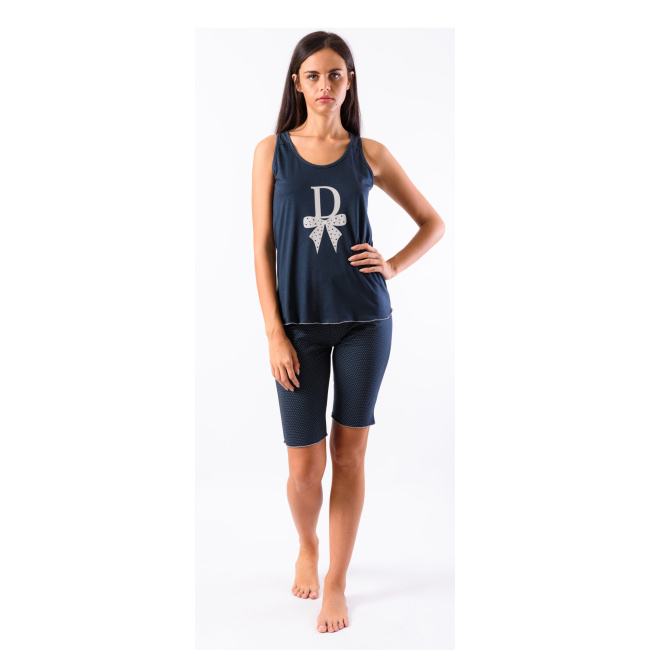 Zen by daisy γυναικεία πιτζάμα μπλέ cotton/modal regular fit 84671
