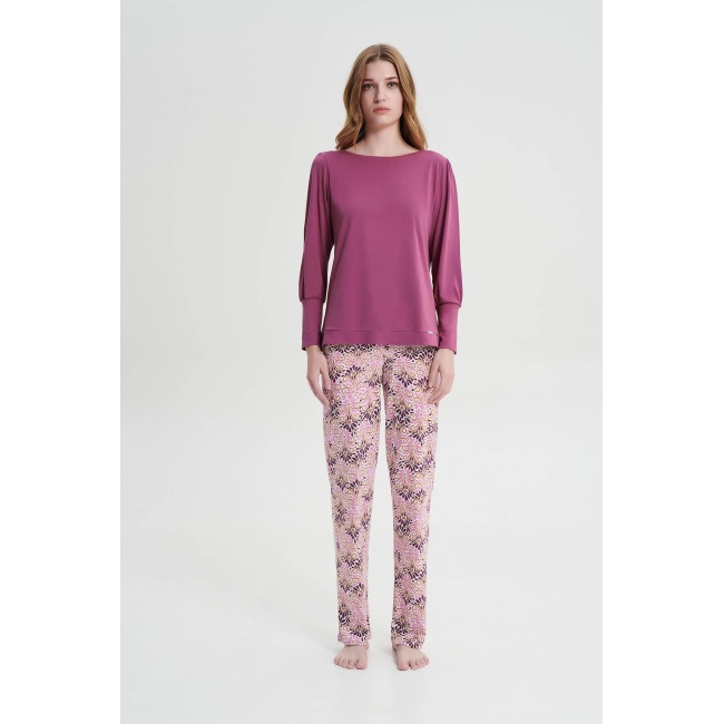 Vamp γυναικεία πιτζάμα violet quartz cotton regular fit 19107