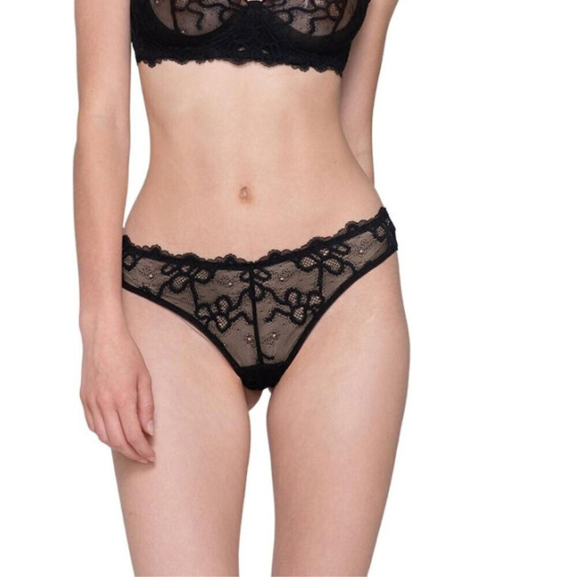 Luna γυναικείο brazil μαύρο daisy brief comfort fit 25242-bl