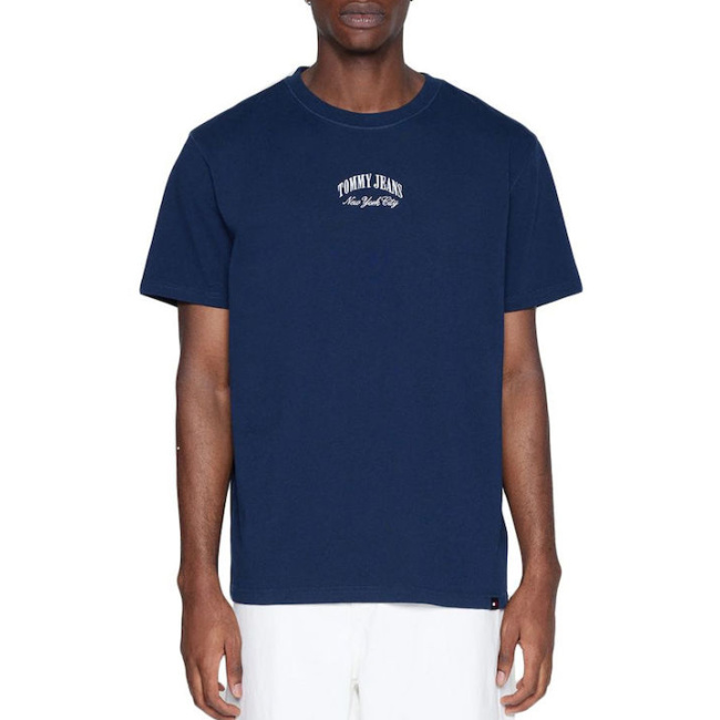 Tommy Jeans ανδρικό βαμβακερό tshirt μπλε DM0DM18275-C1G