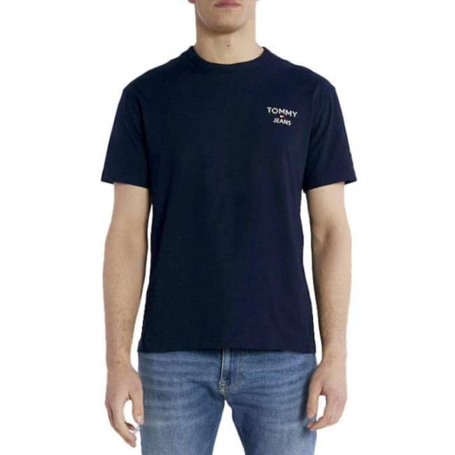 Tommy Jeans ανδρικό βαμβακερό t-shirt μπλε DM0DM18872-C1G