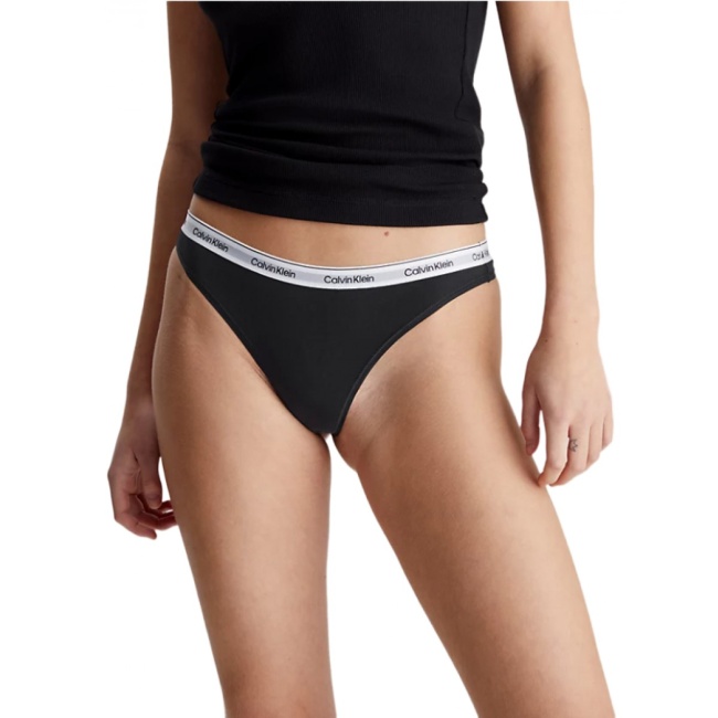 Calvin klein γυναικείο string μαύρα x3 cotton comfort fit 000qd5209e-ub1