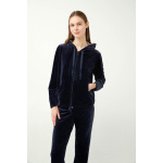 Vamp γυναικεία φόρμα μπλέ βελούδο regular fit 21134