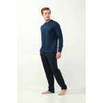 Vamp ανδρική πιτζάμα cotton fouter regular fit μπλε 21731