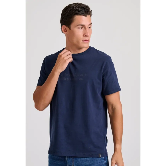 Funky Buddha ανδρικό βαμβακερό t-shirt μπλε FBM010-004-04-Navy