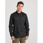 Funky Buddha ανδρικό βαμβακερό πουκάμισο μαύρο FBM010-015-05-black