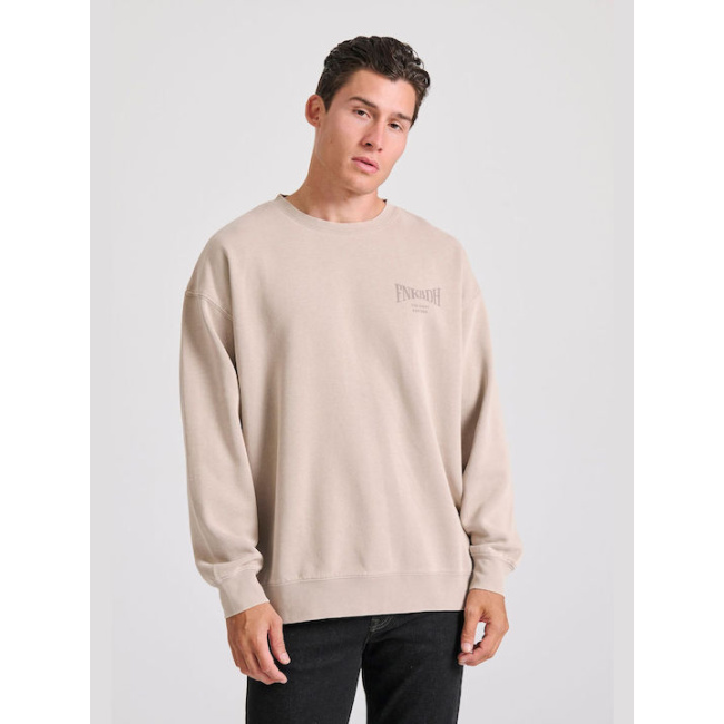 Funky Buddha ανδρικό oversized φούτερ μπεζ FBM010-034-06-ASH