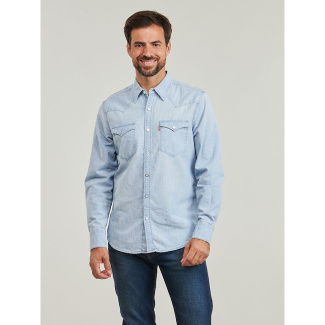 Levi's ανδρικό βαμβακερό slim πουκάμισο jean 857440066-blue