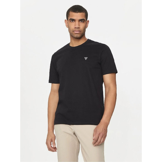 Guess ανδρικό βαμβακερό t-shirt regular fit μαύρο M4YI0AKCCM1-JBLK