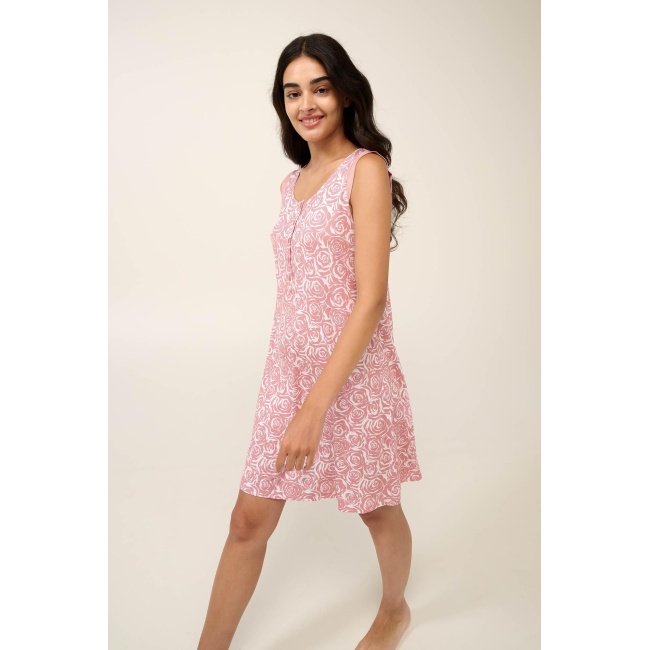 Vamp γυναικείο νυχτικό ροζ modal relaxed fit 22002-pink blush