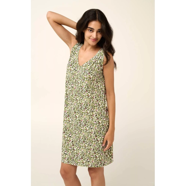 Vamp γυναικείο νυχτικό πράσινο modal relaxed fit 22034-green ivy