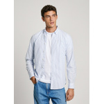 Pepe Jeans ανδρικό βαμβακερό ριγέ πουκάμισο regular σιέλ PM308807-579 sterling blue