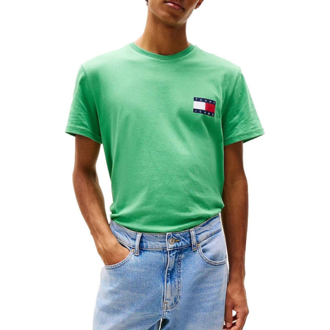 Tommy Jeans ανδρικό βαμβακερό regular t-shirt πράσινο DM0DM20740-LY3