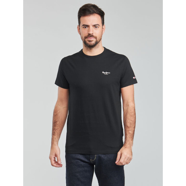 Pepe Jeans ανδρικό βαμβακερό slim fit t-shirt μαύρο PM508212-999