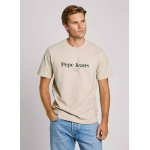 Pepe Jeans ανδρικό βαμβακερό regular t-shirt μπεζ PM509783-836 stone beige