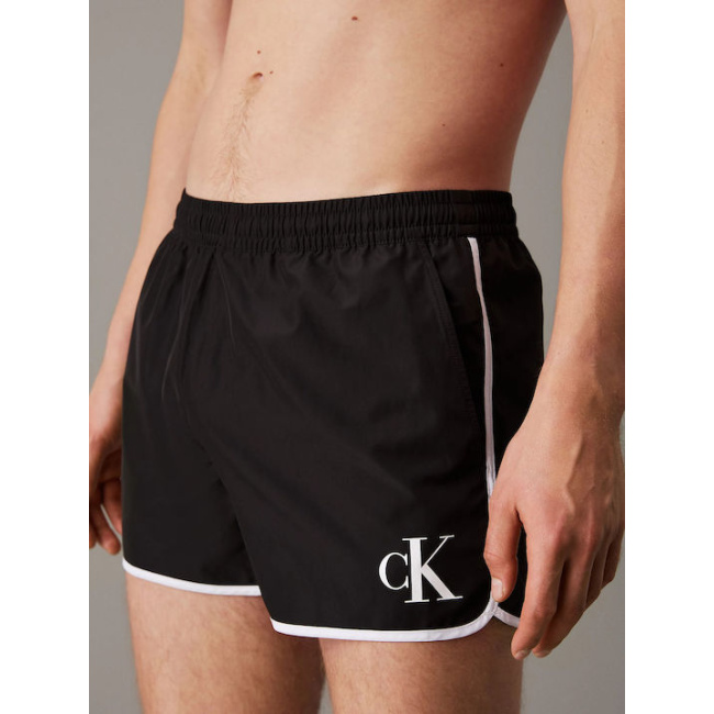 Calvin Klein Runner Short ανδρικό συνθετικό μαγιό μαύρο KM0KM01119-BEH