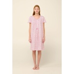 Vamp γυναικείο νυχτικό cotton floral relaxed fit 22252-pink dove
