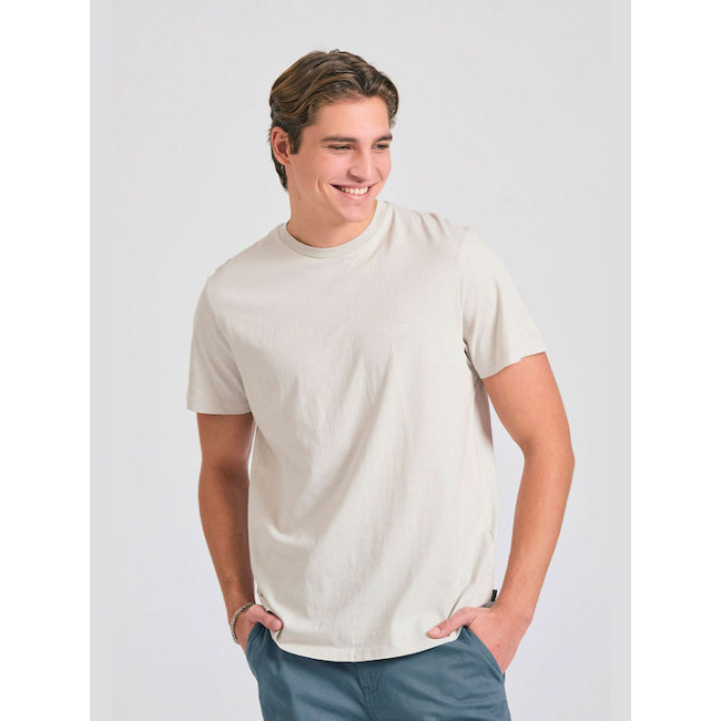 Funky Buddha ανδρικό βαμβακερό regular t-shirt γκρι FBM011-001-04-mist