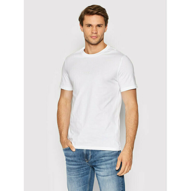 Guess ανδρικό βαμβακερό t-shirt slim fit λευκό M2YI72I3Z14-G011