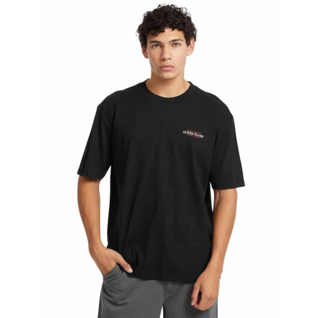 Guess ανδρικό βαμβακερό t-shirt oversized fit μαύρο M4BI75K8FQ4-JBLK