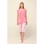 Vamp γυναικεία πυτζάμα ροζ cotton regular fit 22260-pink sea
