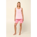 Vamp γυναικεία πυτζάμα ροζ cotton regular fit 22263-pink sea