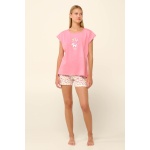 Vamp γυναικεία πυτζάμα cotton regular fit 22272-pink sea