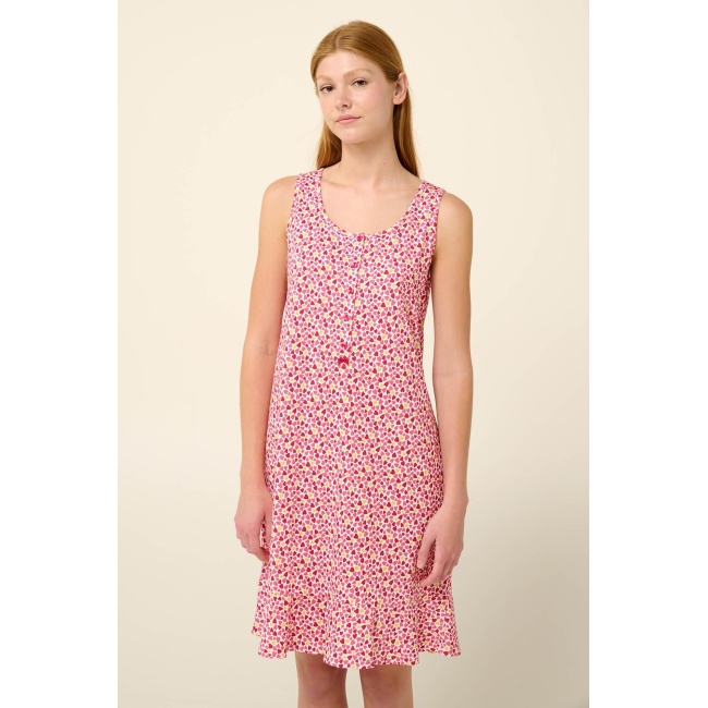 Vamp γυναικείο νυχτικό cotton regular fit 22280-pink blossom