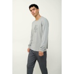 VAMP Ανδρικές Πυτζάμες 100% Βαμβάκι Interlock 23632 gray melange