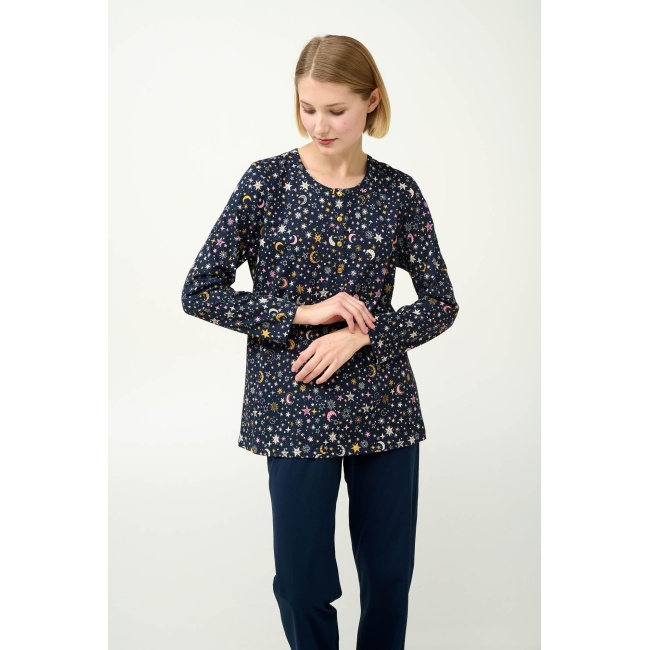 Vamp Βαμβακερή Γυναικεία Πυτζάμα 23204-BLUE