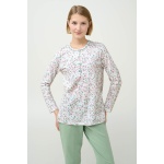 Vamp Βαμβακερή Γυναικεία Πυτζάμα με Πατιλέτα 23251-GREEN FROSTY