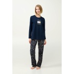 Vamp Γυναικεία Βαμβακερή Πυτζάμα 23205-BLUE