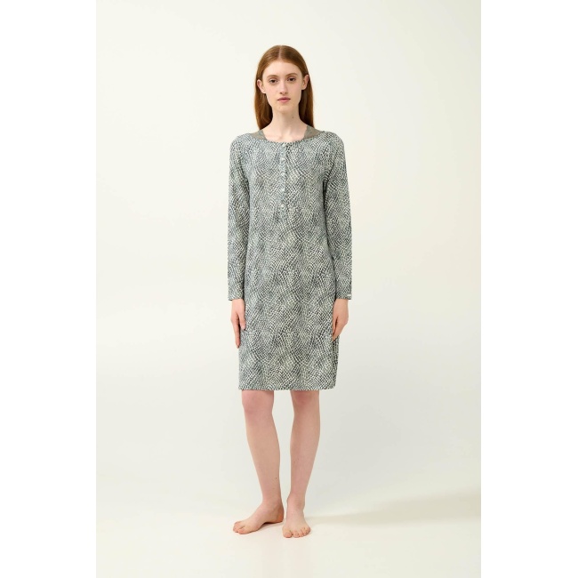 VAMP Νυχτικό Micromodal με Δαντέλα & Πατιλέτα 23010-GREEN SAGE