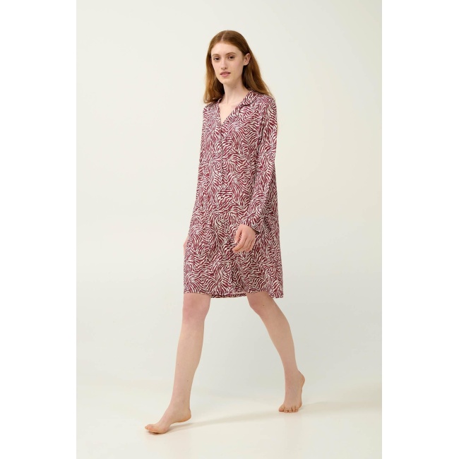 vamp Κουμπωτό Νυχτικό Micromodal με Μοτίβο Ζέβρας 23044-RED WINDSOR