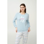 Vamp Γυναικεία Βαμβακερή Πυτζάμα 23302- BLUE CLOUD