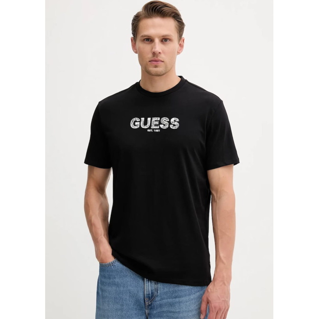 Guess ανδρικό βαμβακερό t-shirt regular fit μαύρο M5YI41KBW41-JTMU