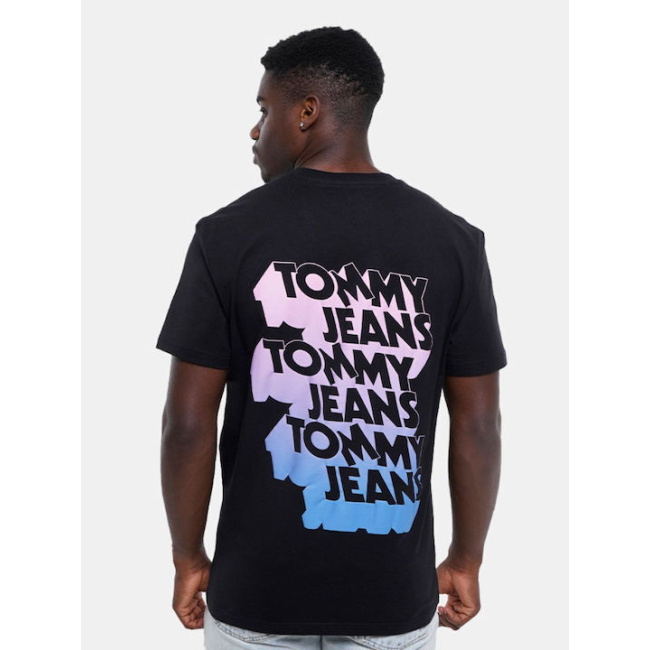 Tommy Jeans ανδρικό βαμβακερό regular t-shirt μαύρο DM0DM21589-bds