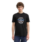 Tommy Jeans ανδρικό βαμβακερό regular t-shirt μαύρο DM0DM21913-BDS