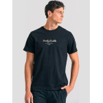 Funky Buddha ανδρικό βαμβακερό regular t-shirt μαύρο FBM012-031-04-black
