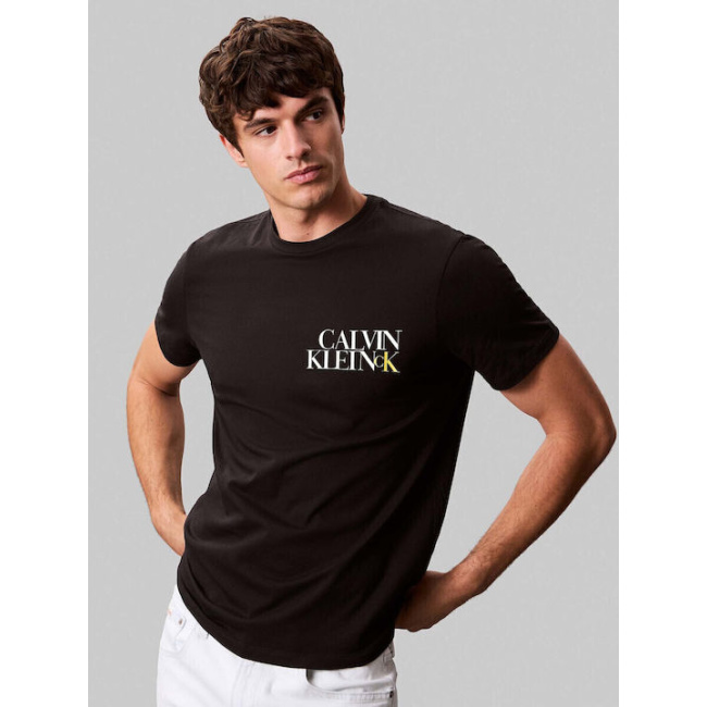 Calvin Klein Jeans ανδρικό βαμβακερό regular t-shirt μαύρο LV04RC844G-UB1