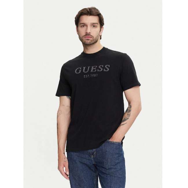 Guess ανδρικό βαμβακερό t-shirt regular fit μαύρο M5YI17I3Z14-JBLK