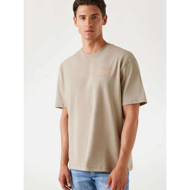 Guess ανδρικό βαμβακερό t-shirt oversized fit μπεζ M5YI27KCCM1-G9I0