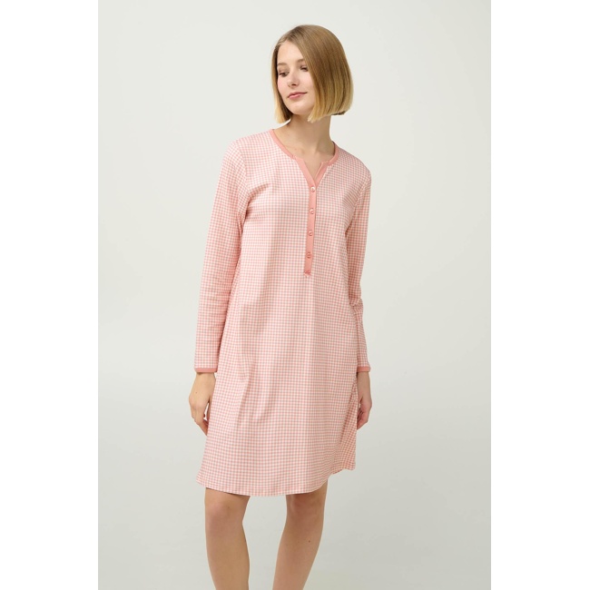 Vamp Γυναικείο Βαμβακερό Νυχτικό 23312-PINK TAN