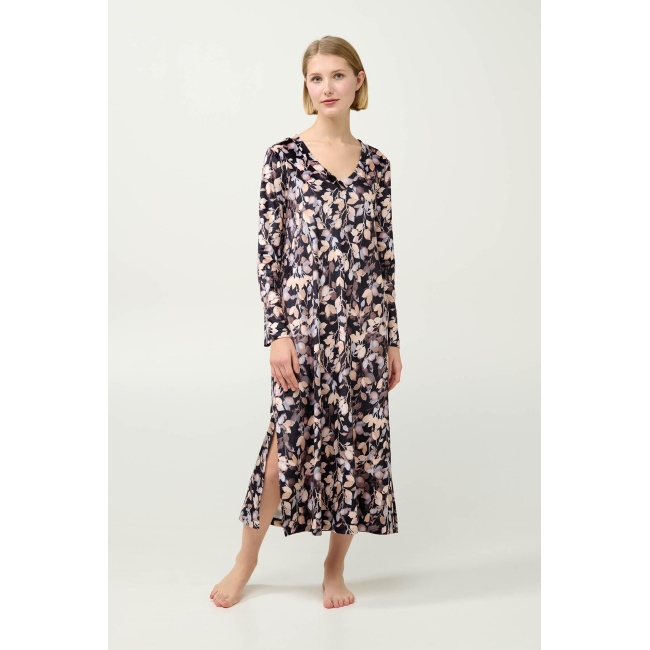 Vamp Γυναικείο Φλοράλ Φόρεμα Velvet 23080-BLACK