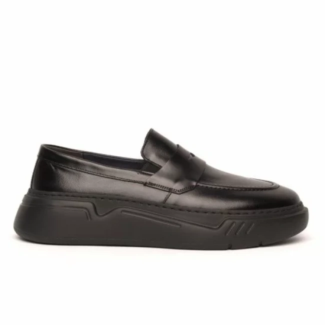 Ανδρικό Δερμάτινο Penny Loafer Art 925 Μαύρο
