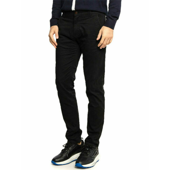 Tommy Jeans ανδρικό βαμβακερό παντελόνι chino Scanton μαύρο DM0DM09595-BDS